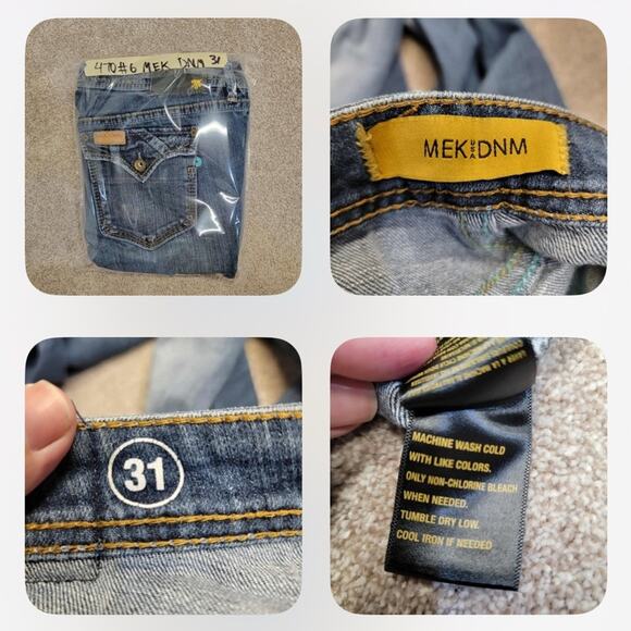 Y2K vintage distressed casual stylish rugged MEK dnm Naxos bootcut jeans 31x34 - Picture 7 of 13